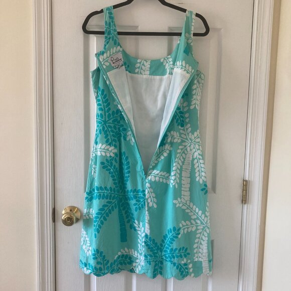 Lilly Pulitzer White Label Blue & White Palm Tree Sundress, size 8 - Picture 3 of 7